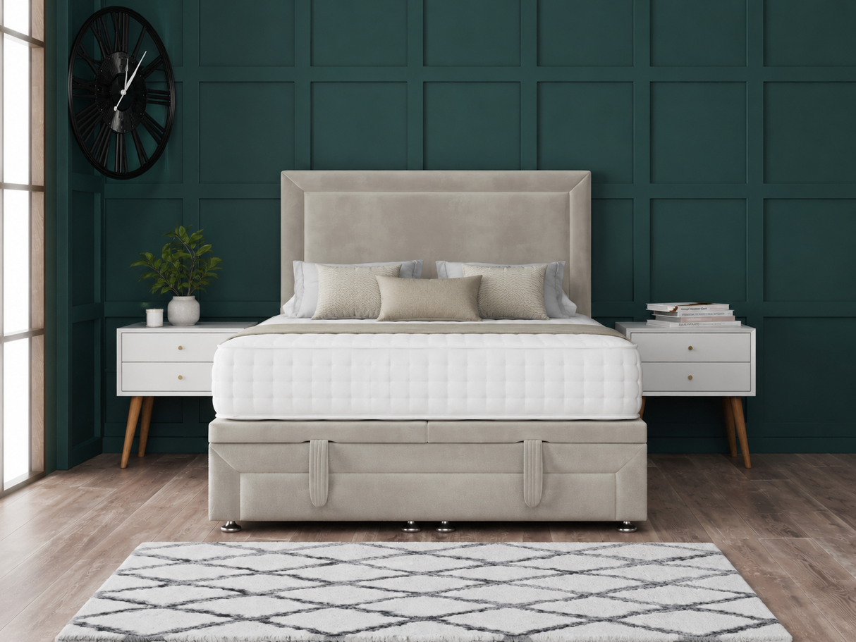 Hannah Ottoman Storage Divan Bed With Headboard And Footboard