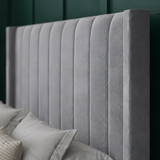 Amelia Wing Ottoman Storage Divan Bed With Floor Standing Headboard