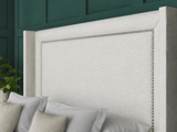 Hannah Beading Ottoman Storage Divan Bed With Floor Standing Wing Headboard