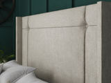 Milan Ottoman Storage Divan Bed With Floor Standing Wing Headboard