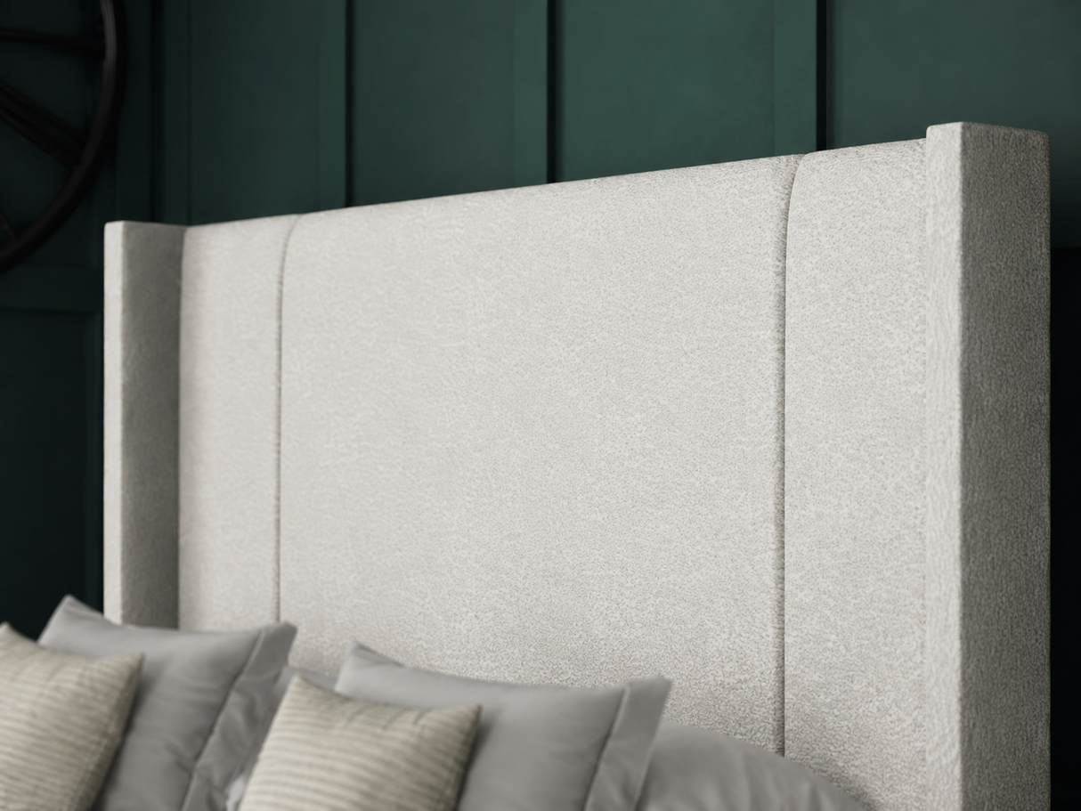 Porto Ottoman Storage Divan Bed With Floor Standing Wing Headboard