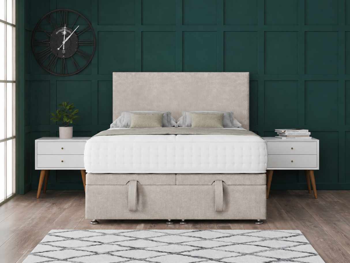 Jane Ottoman Storage Divan Bed With Headboard And Footboard