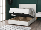 Jane Ottoman Storage Divan Bed With Floor Standing Wing Headboard