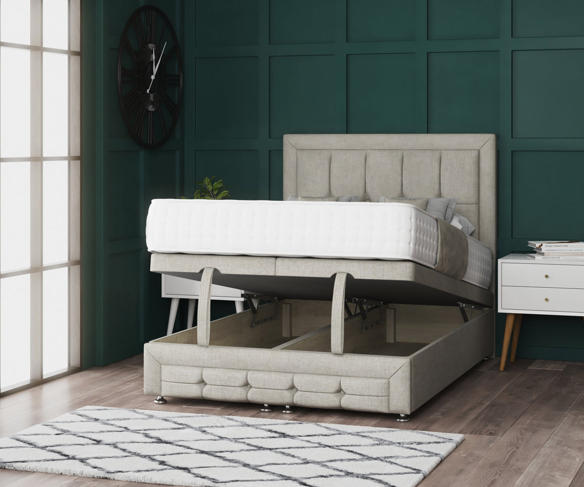 Venice Ottoman Storage Divan Bed With Headboard And Footboard