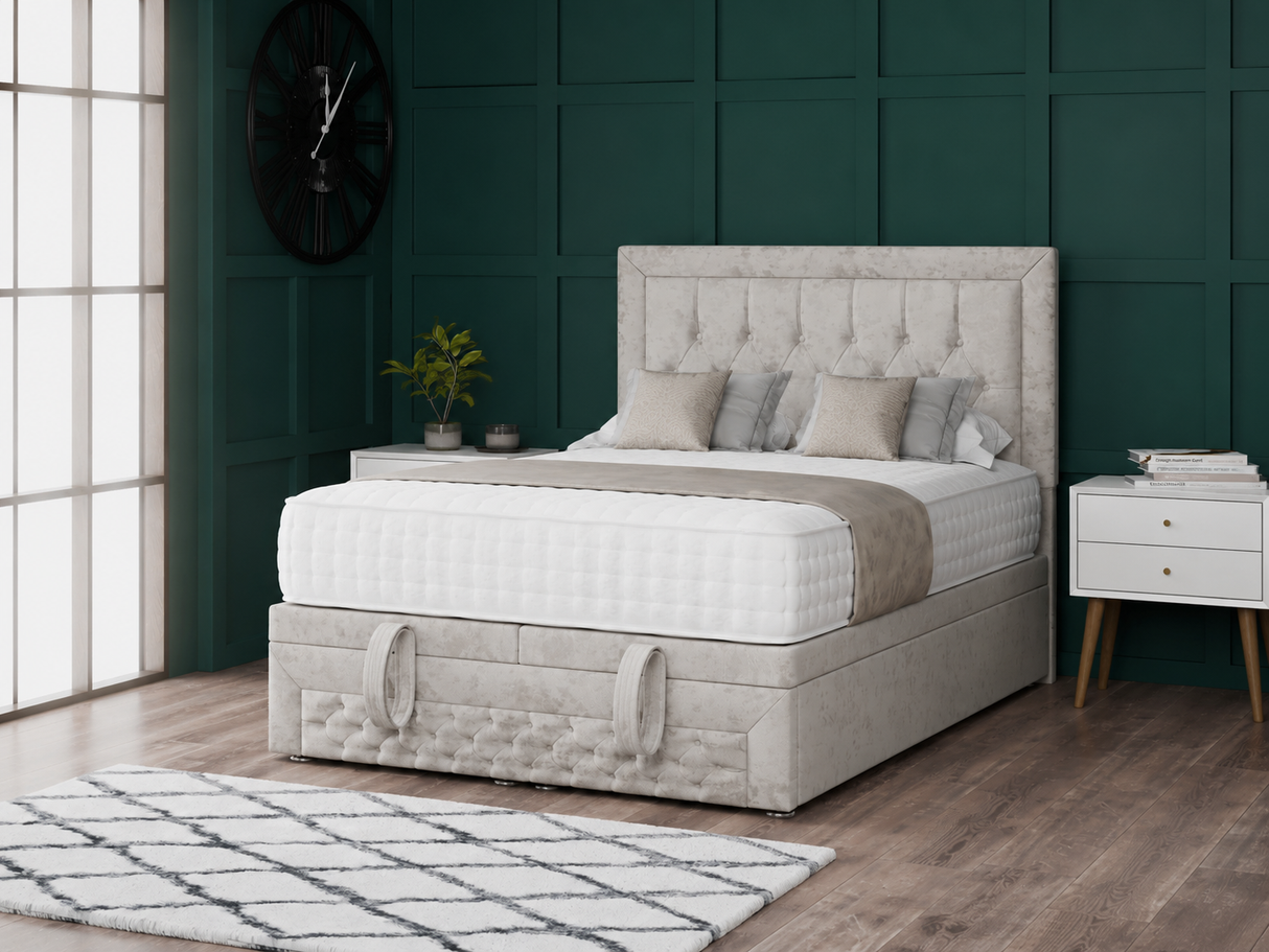 Miami Ottoman Storage Divan Bed With Headboard And Footboard