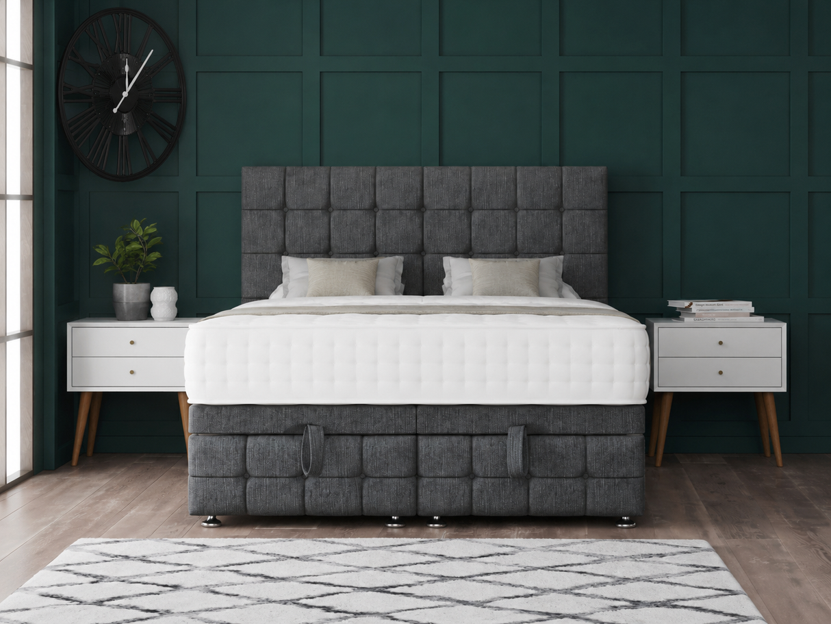 Omega Ottoman Storage Divan Bed With Headboard And Footboard