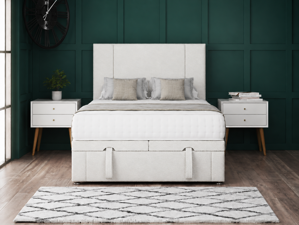Porto Ottoman Storage Divan Bed With Headboard And Footboard