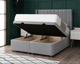 Amelia Wing Ottoman Storage Divan Bed With Floor Standing Headboard