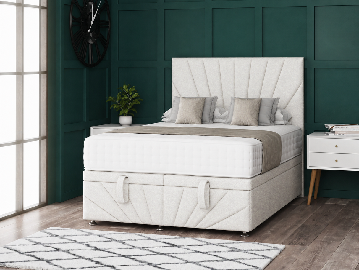 Sunrise Ottoman Storage Divan Bed With Headboard And Footboard