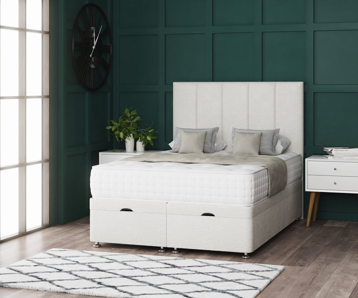 5 Panel Ottoman Storage Divan Bed With Headboard – view 2