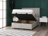 Hannah Ottoman Storage Divan Bed With Floor Standing Wing Headboard