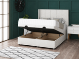 5 Panel Ottoman Storage Divan Bed With Floor Standing Wing Headboard