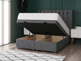 Florence Ottoman Storage Divan Bed With Floor Standing Wing Headboard