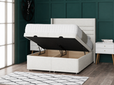 Paris Ottoman Storage Divan Bed With Floor Standing Wing Headboard