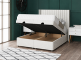 Apollo Ottoman Storage Divan Bed With Floor Standing Wing Headboard