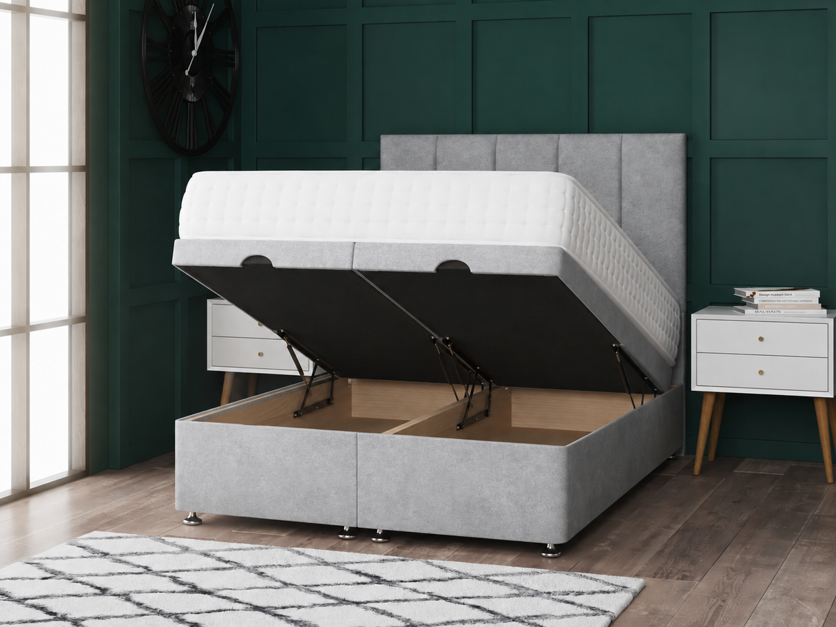 5 Panel Ottoman Storage Divan Bed With Headboard