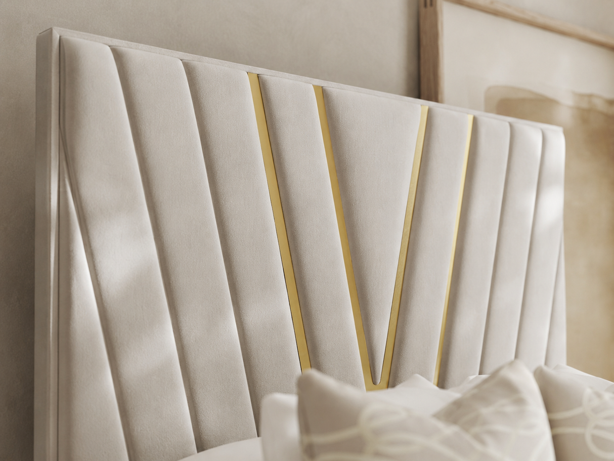 Vanessa Gold Strip Bed Frame