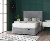 Savannah Ottoman Storage Divan Bed With Floor Standing Wing Headboard