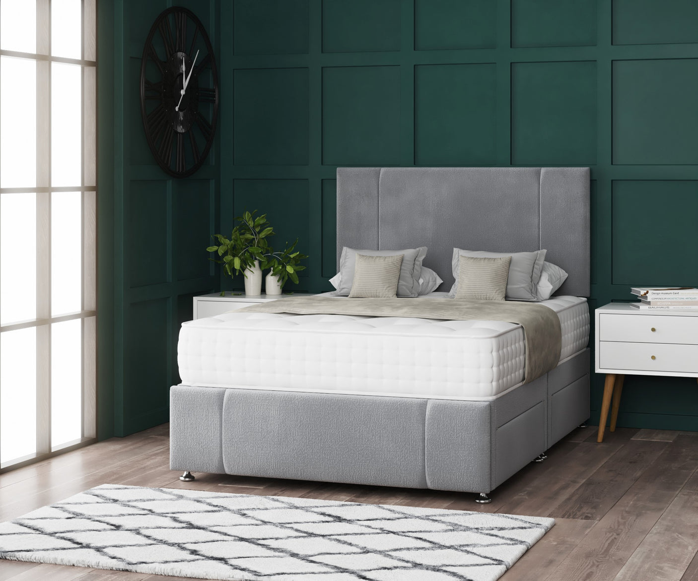Porto Divan Bed Set With Footboard And Mattress Options