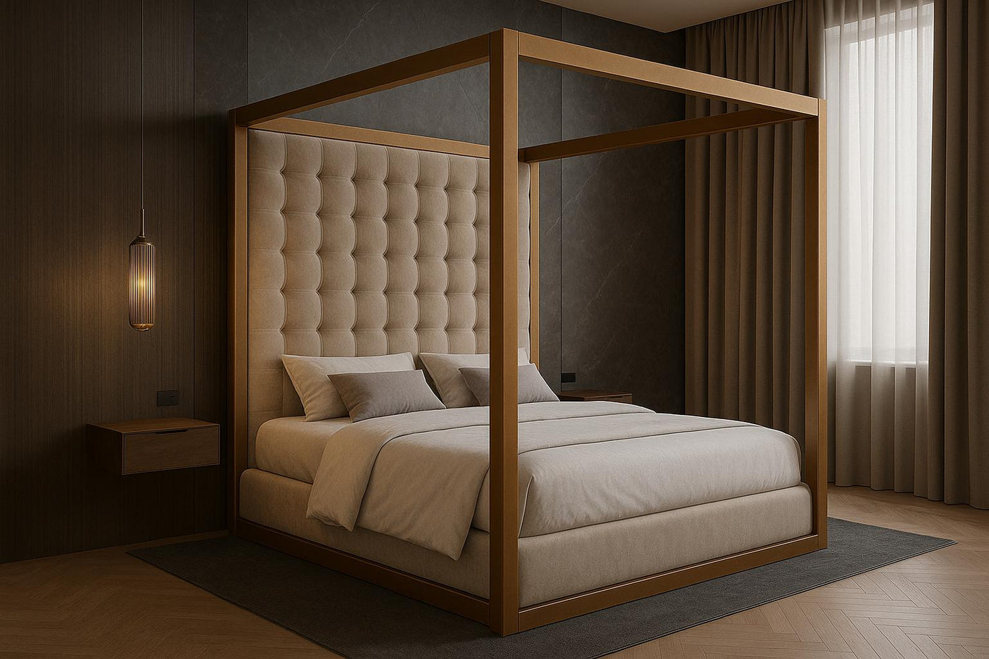 Eaton Square Four-Poster Metal Bed