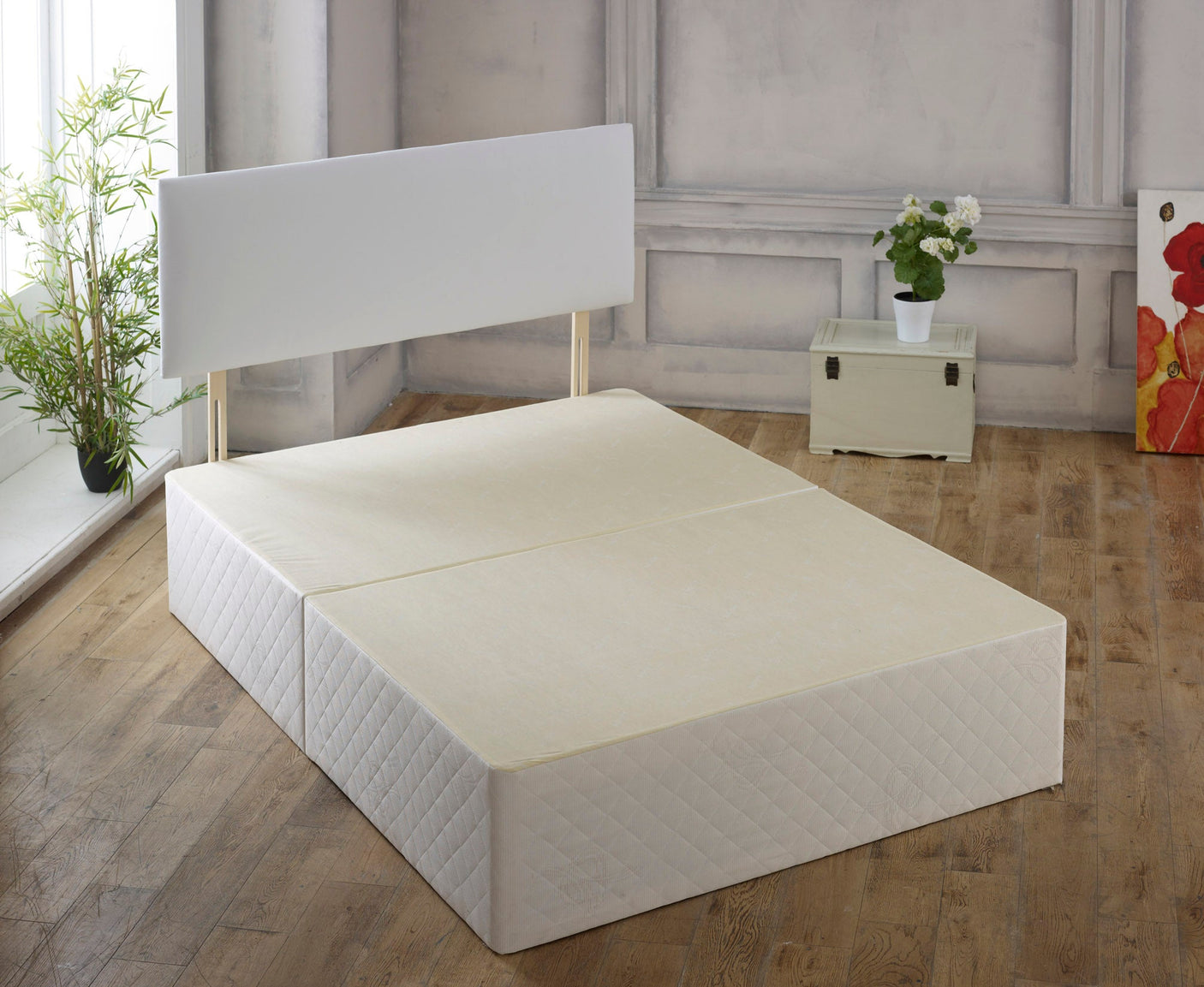 Divan Bed Base With Plain Headboard