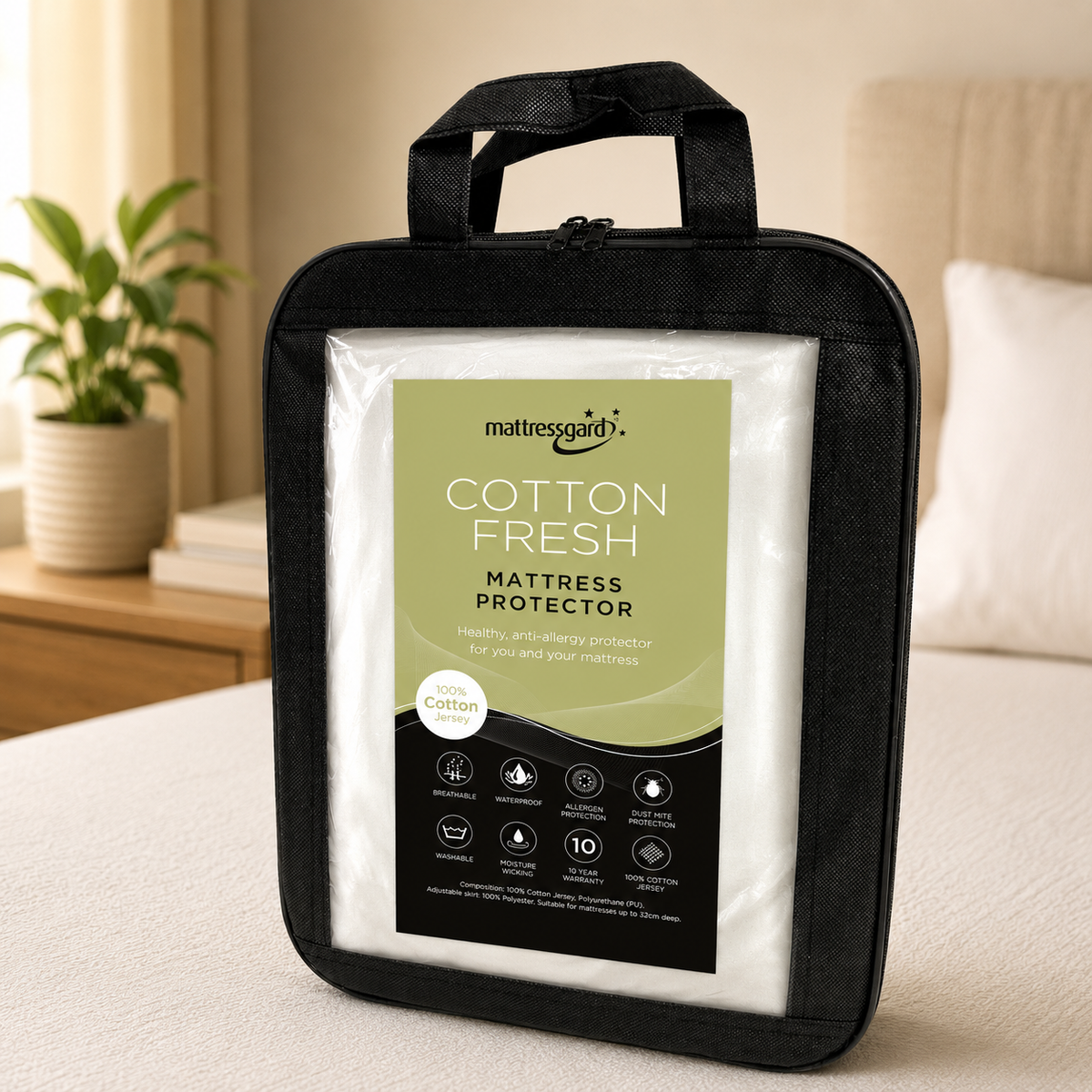 Cotton Fresh Mattress Protector in its retail packaging