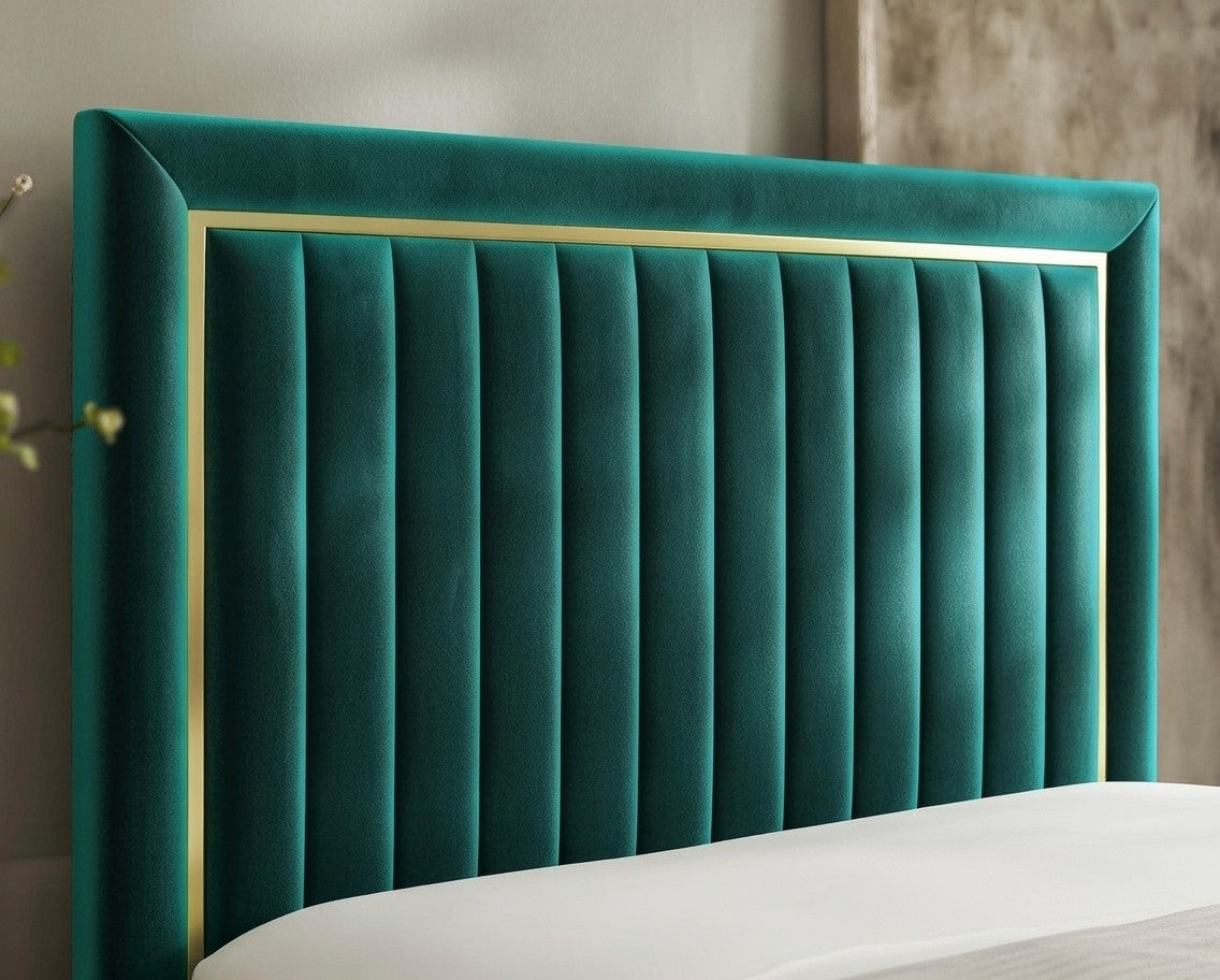 Chaelle Gold Panel Bed Frame