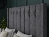 Florence Ottoman Storage Divan Bed With Floor Standing Wing Headboard