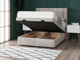 Venice Ottoman Storage Divan Bed With Floor Standing Wing Headboard