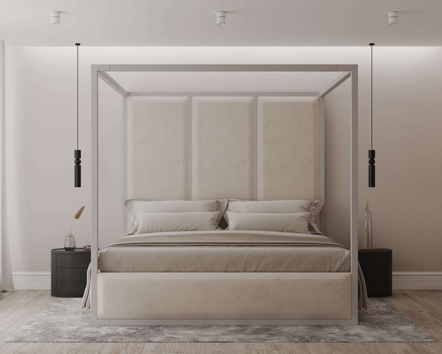 Chateau Onyx Four-Poster Metal Bed