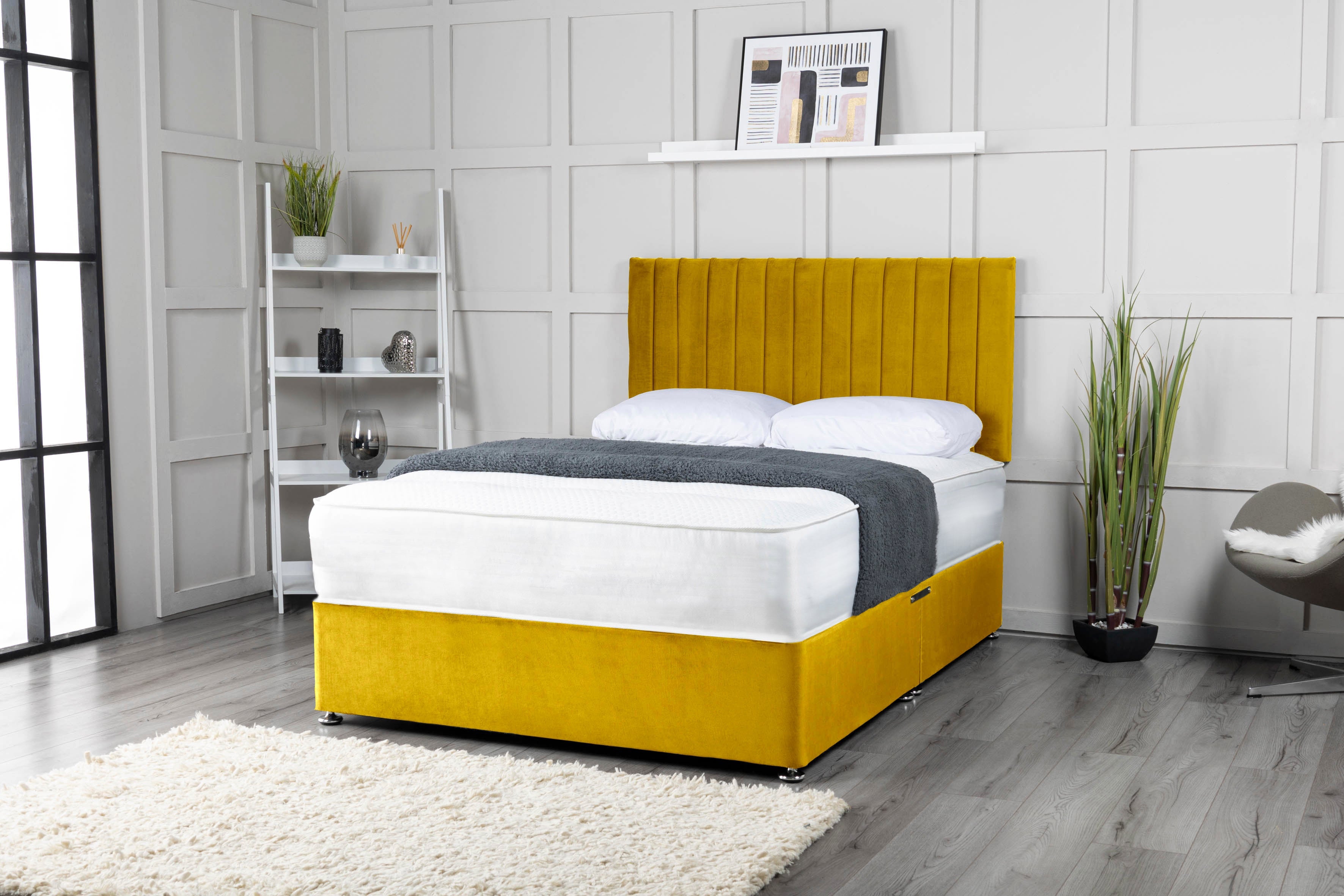 Pollo 14 Panel Divan Bed Set With Mattress Options