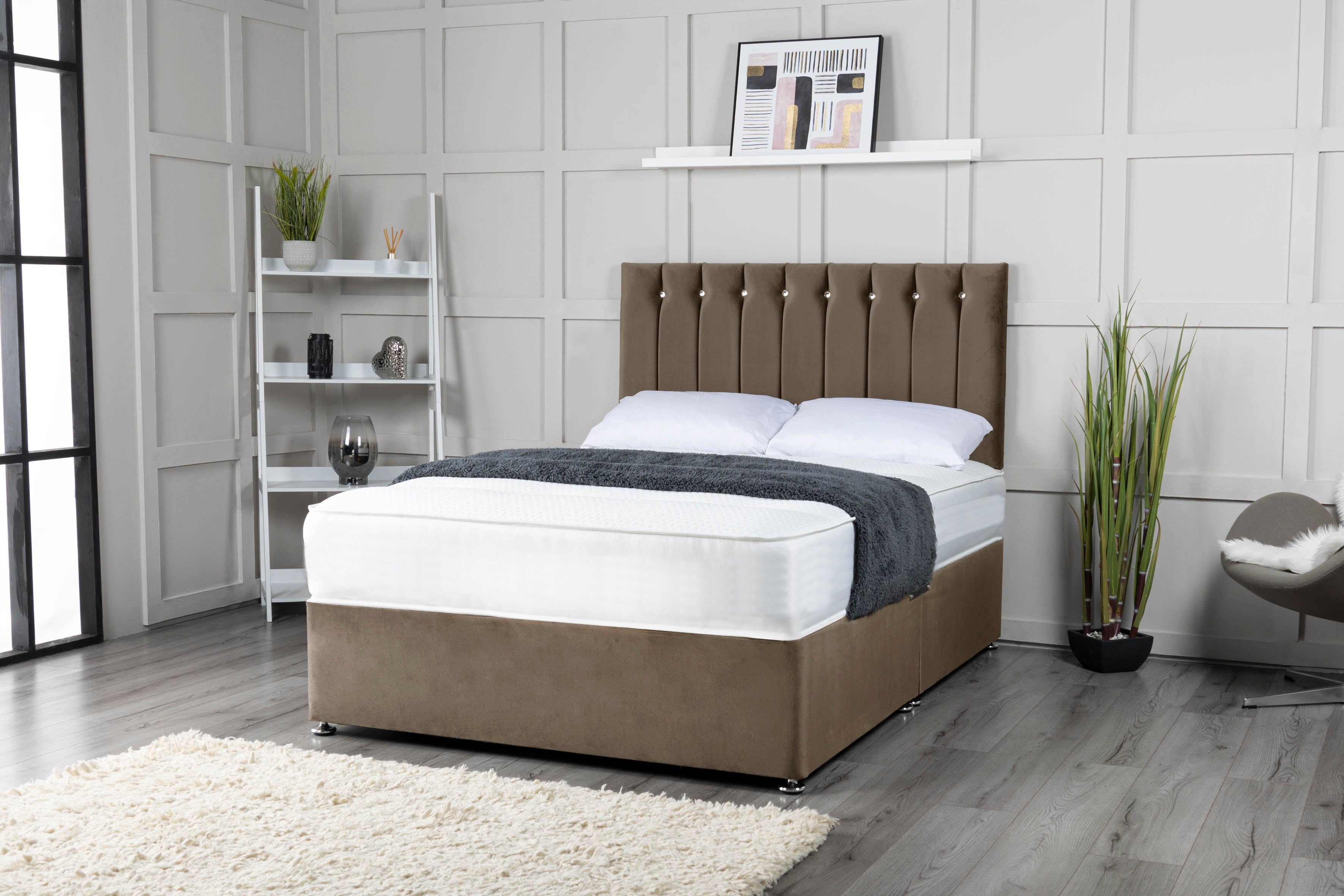 Florence Memory Divan Bed Set With Memory Sprung Mattress And Headboard