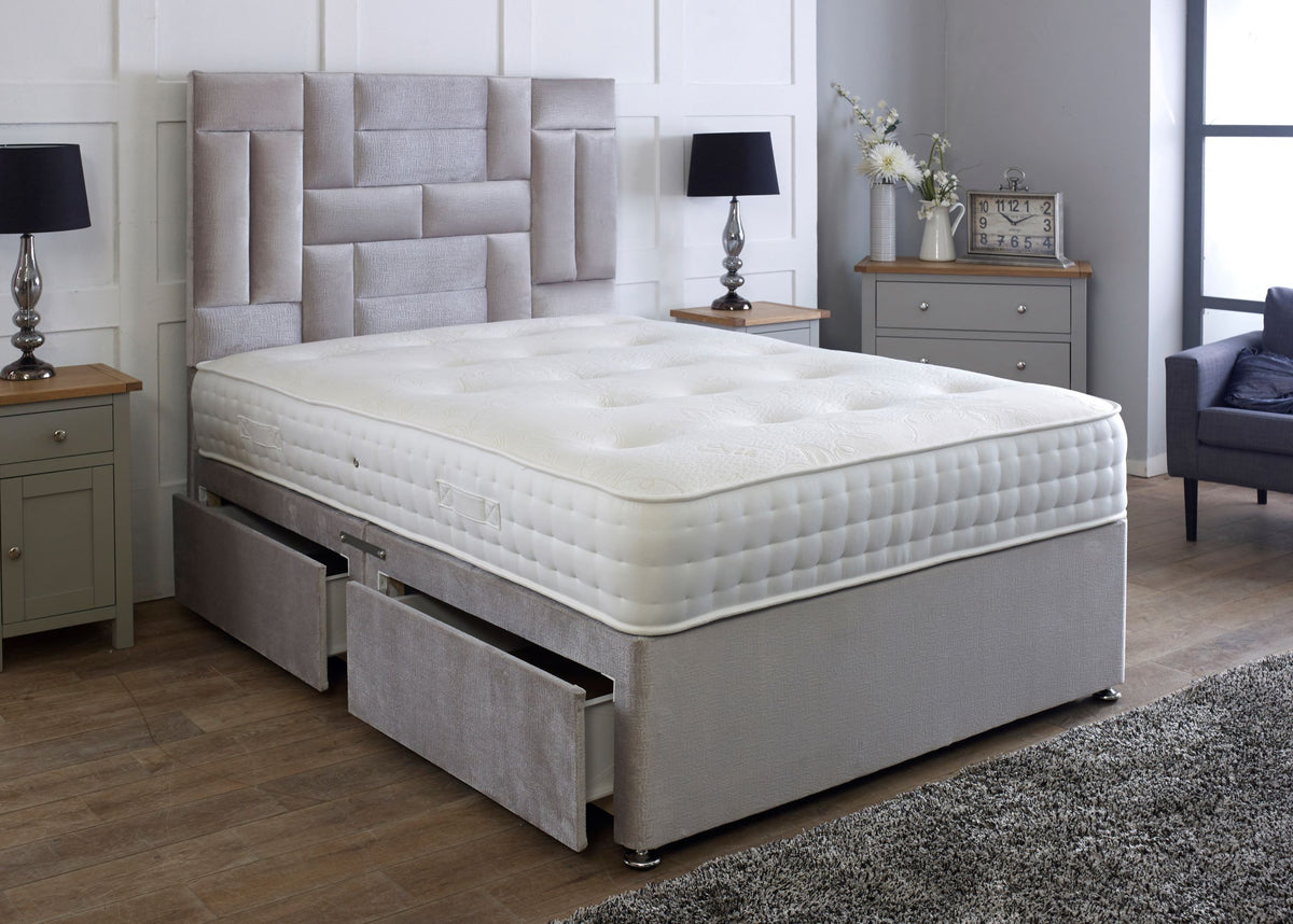 Medusa Divan Bed Finished With 54'' Floorstanding Multi Panel Headboard – view 2