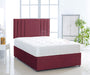 Burgundy-Plush-Pocket-Divan-Bed-Set-Lined-Headboard-Storage-Drawers-Faux-Leather-Chenille-Soft-Velvet-Lined-Headboard-Pocket-Mattress-Soft-Firm-Medium-Firm-Glides