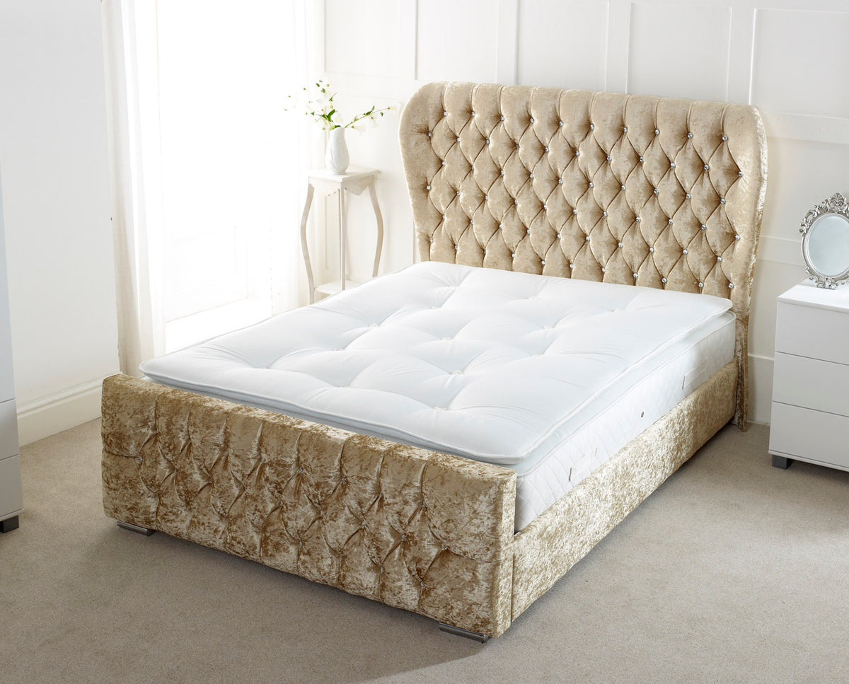 Oxford Wingback Upholstered Bed Frame — Beds Online Store