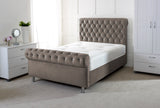 Chesterfield Sleigh Scroll Bed