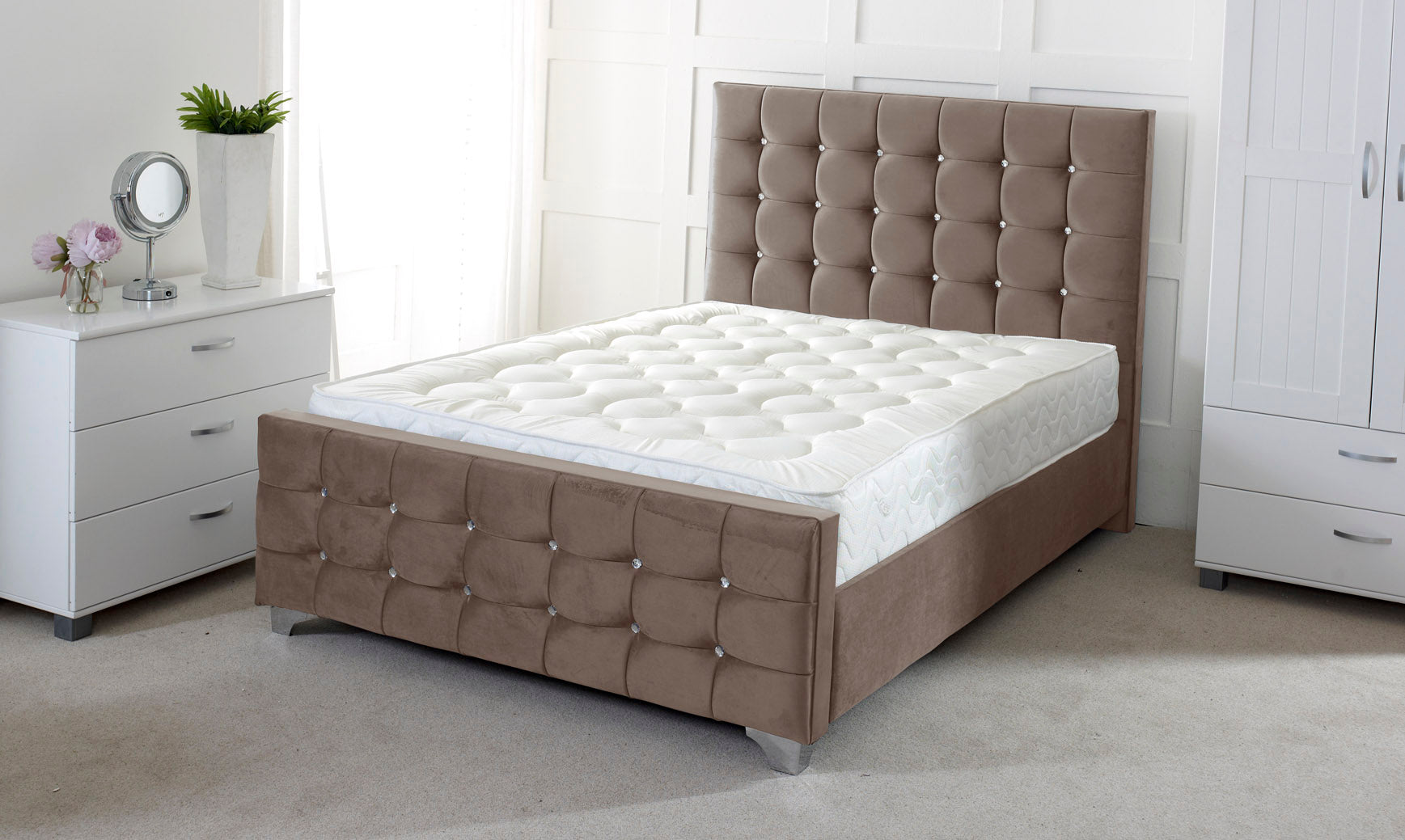 Cube Upholstered Bed Frame