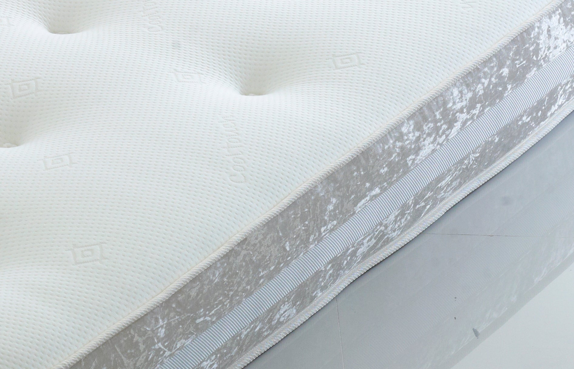 Glitz Crushed Velvet Border Memory Open Coil Mattress