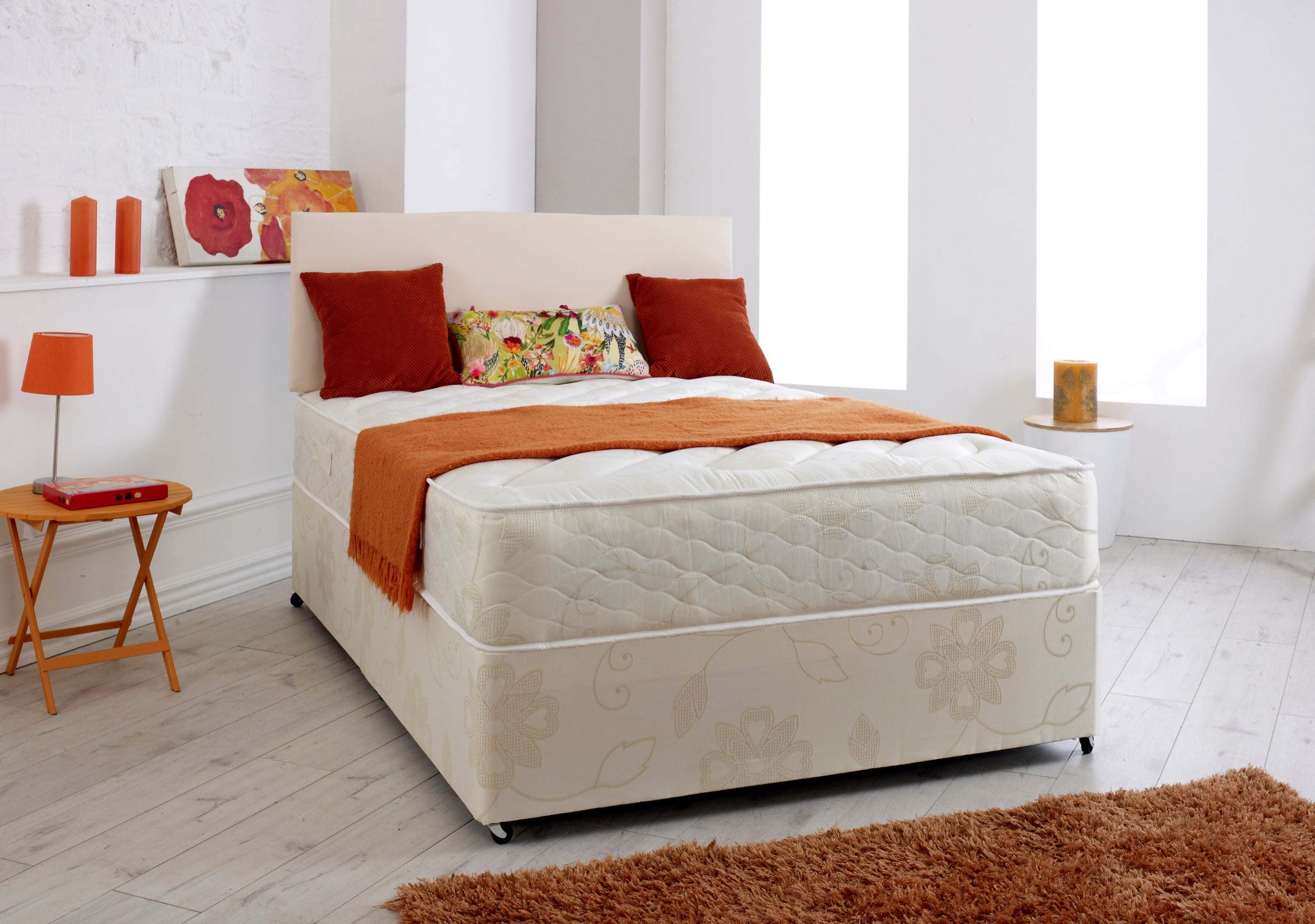 Dorset Divan Bed Set With Orthopaedic Medium Firm Mattress And Headboard