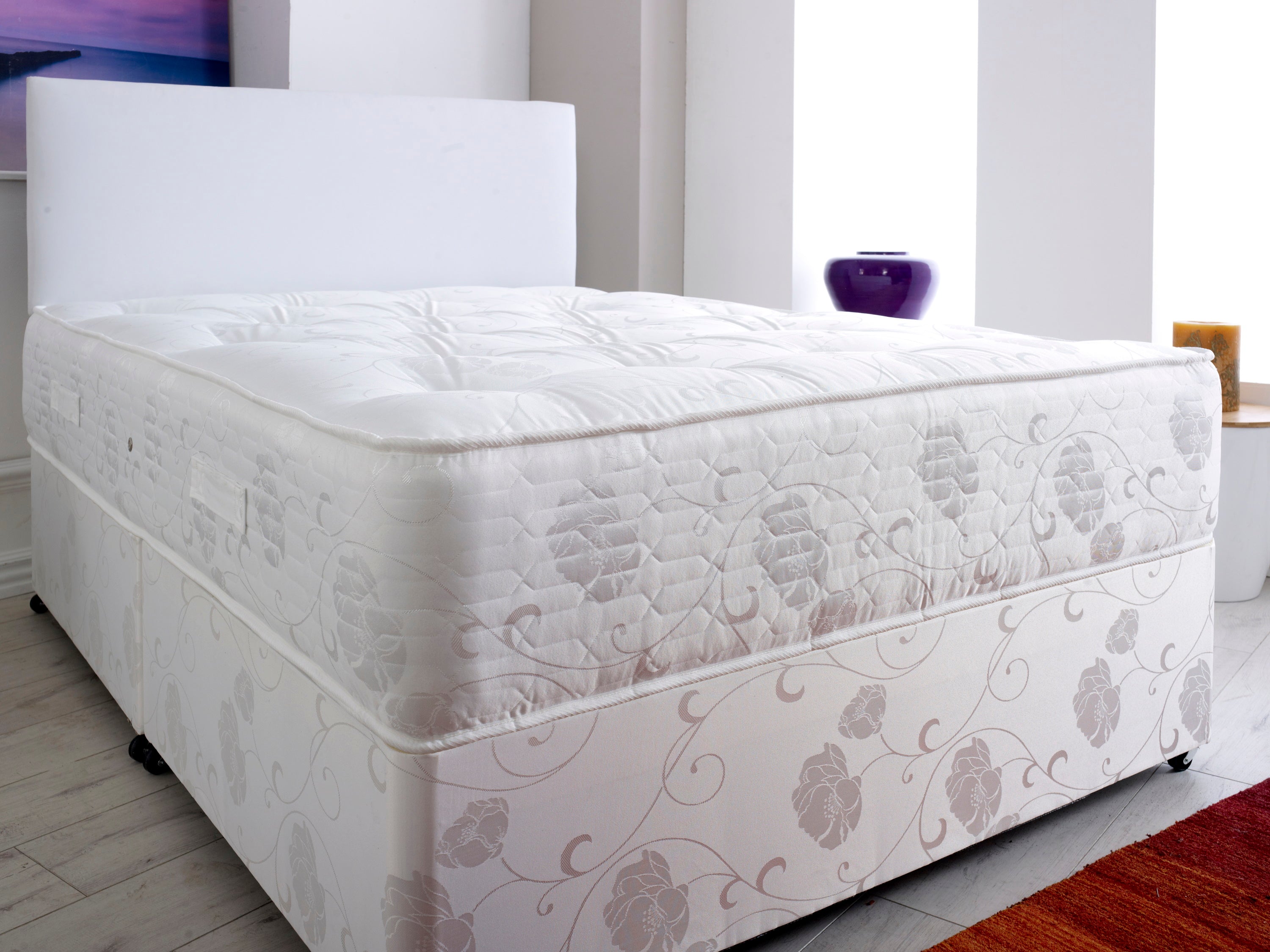 Hilton Divan Bed Set With Firm Orthopaedic Mattress And Headboard
