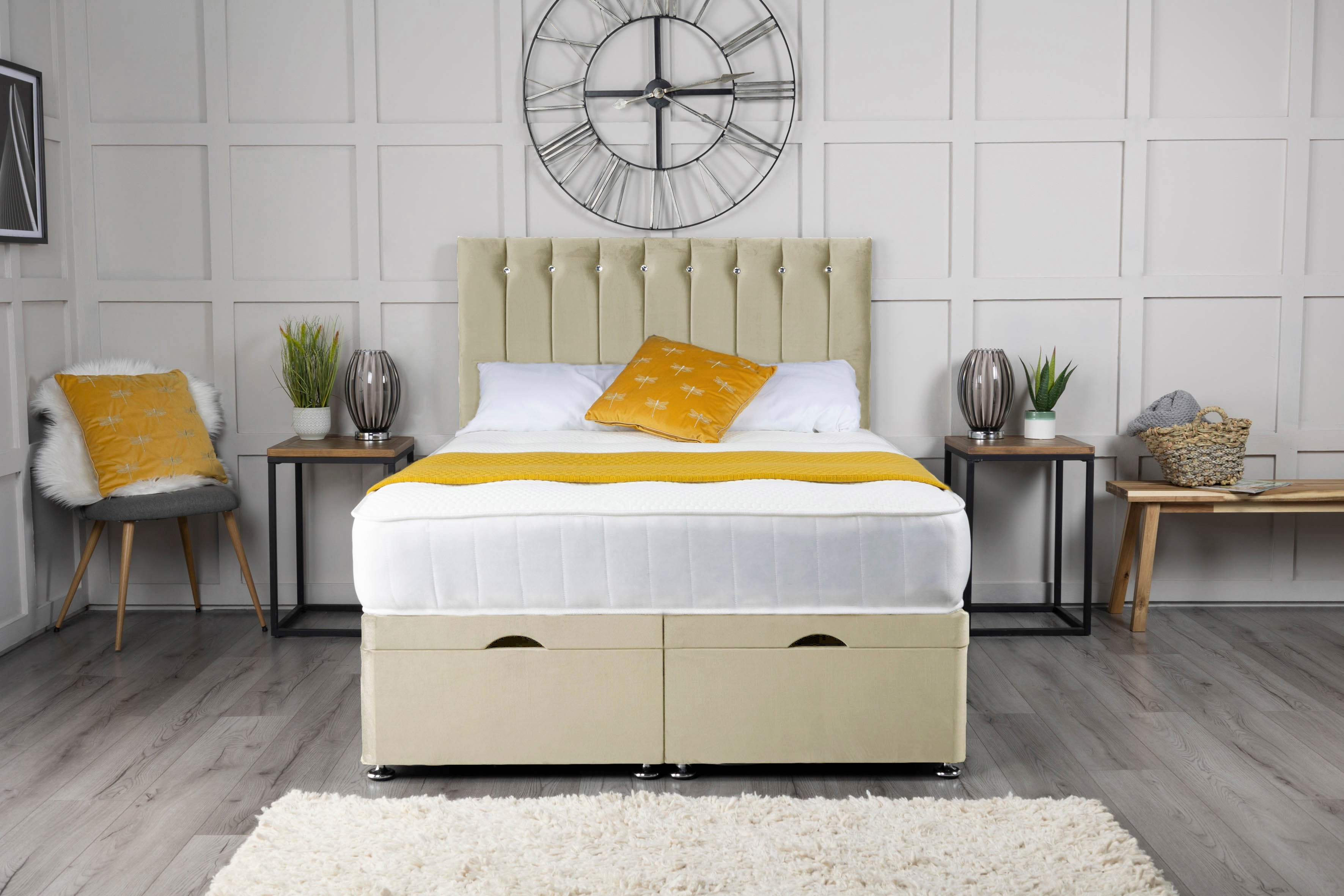 Florence Ottoman Storage Divan Bed With Headboard