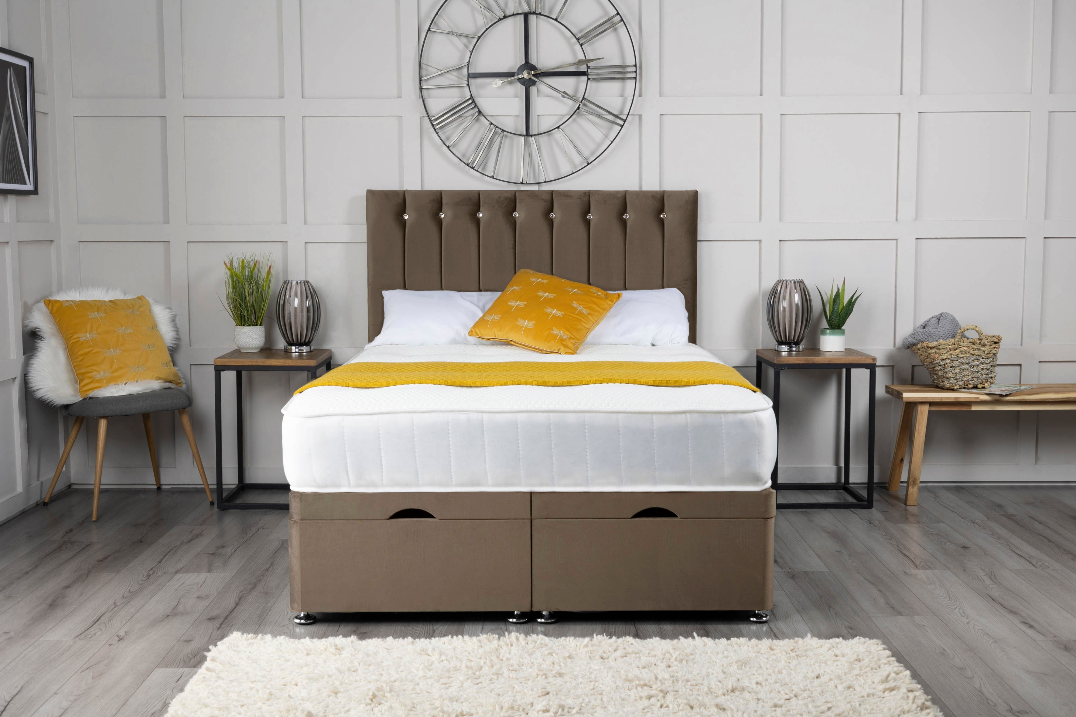Florence Ottoman Storage Divan Bed With Headboard