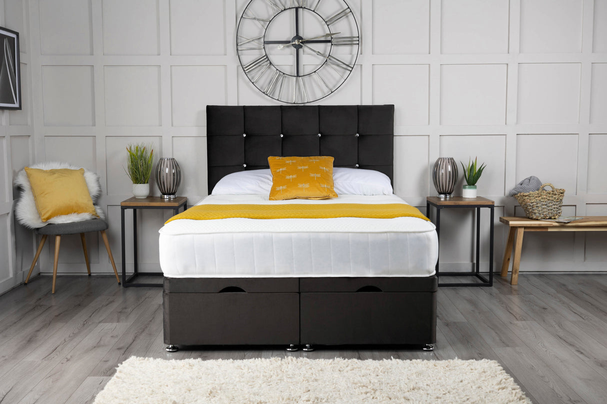 Cube Ottoman Storage Divan Bed With Headboard – view 5