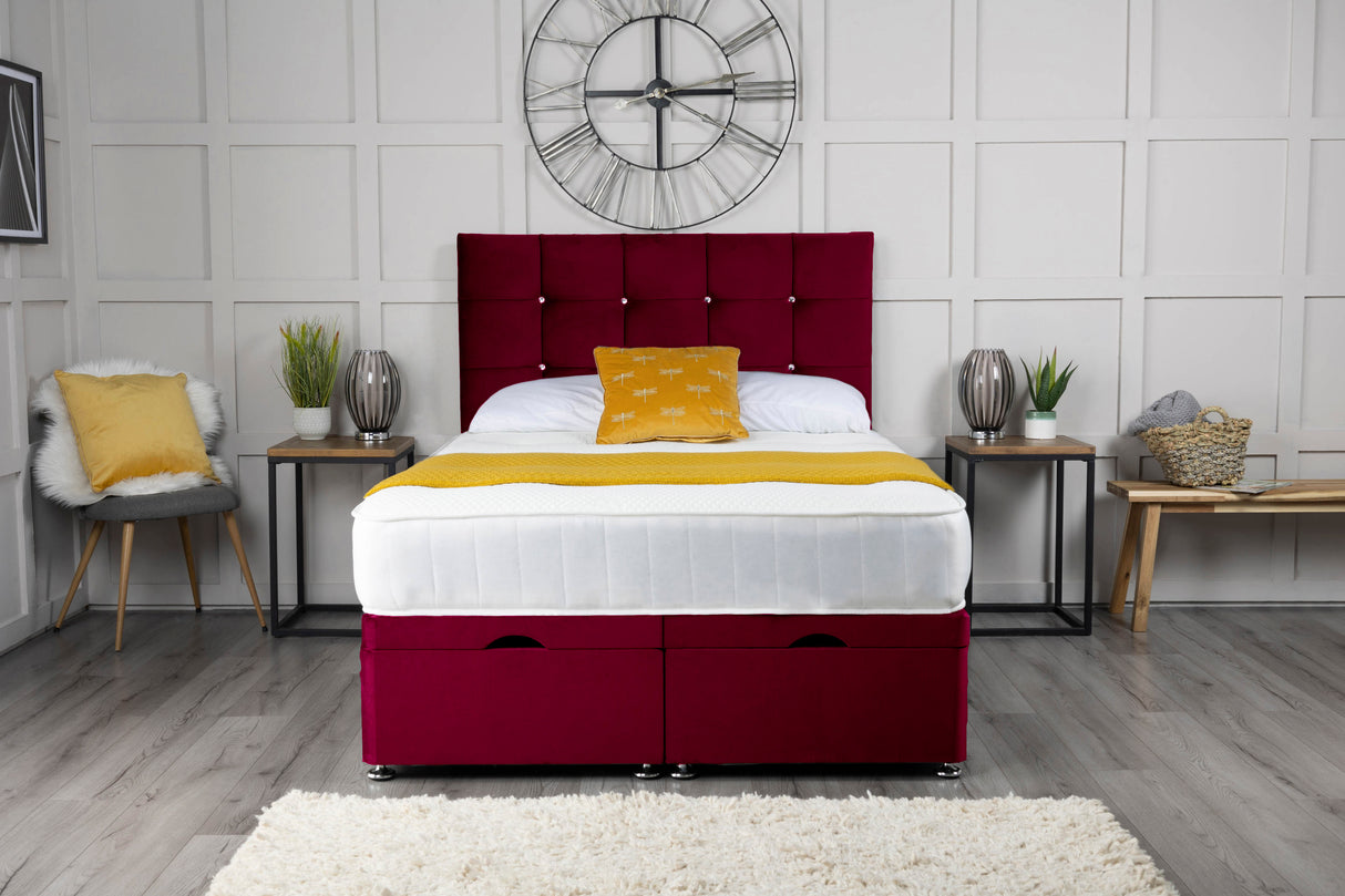 Cube Ottoman Storage Divan Bed With Headboard – view 6