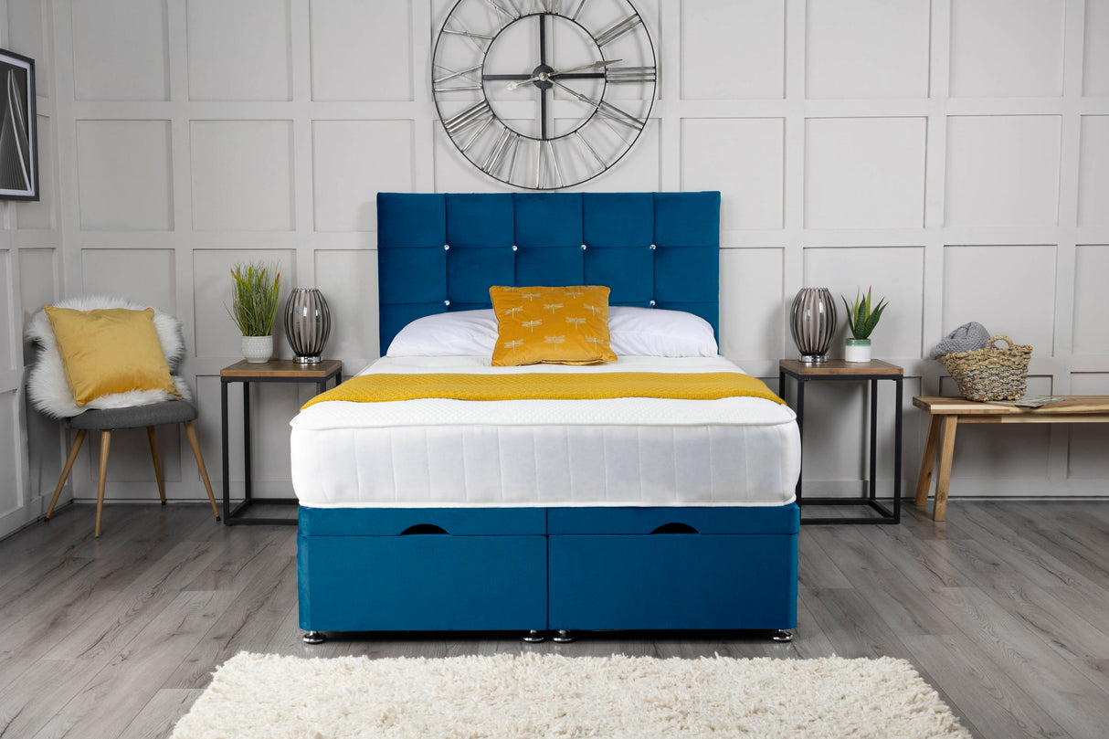Cube Ottoman Storage Divan Bed With Headboard – view 8