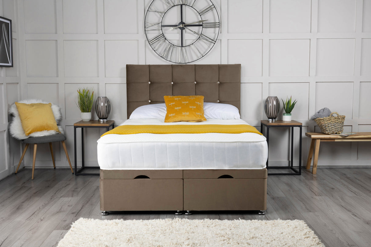 Cube Ottoman Storage Divan Bed With Headboard – view 9