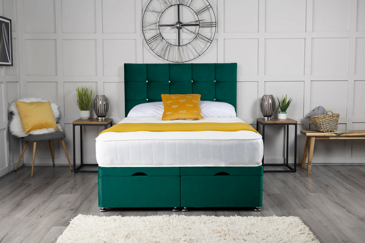 Cube Ottoman Storage Divan Bed With Headboard – view 10
