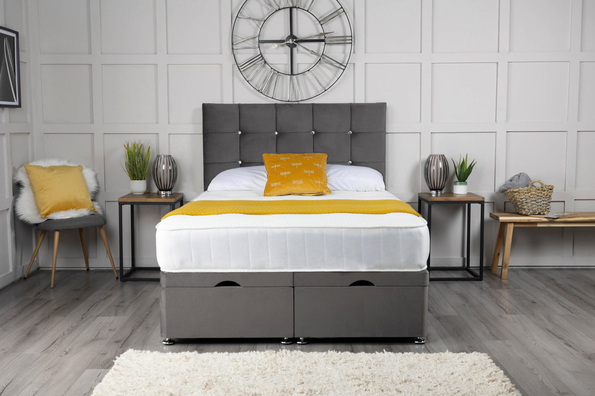 Cube Ottoman Storage Divan Bed With Headboard – view 11