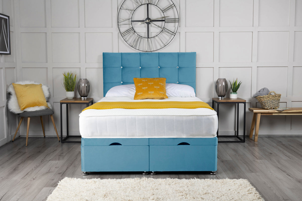 Cube Ottoman Storage Divan Bed With Headboard – view 3