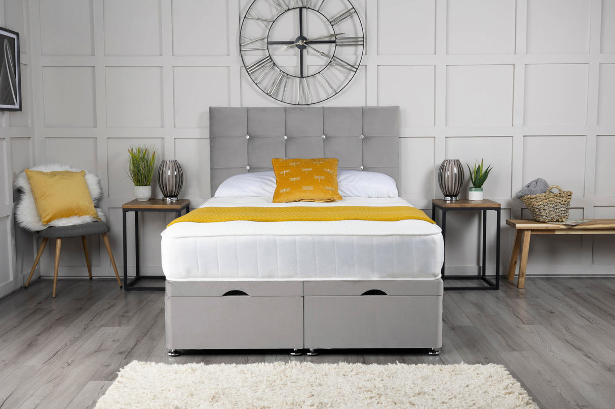 Cube Ottoman Storage Divan Bed With Headboard – view 13